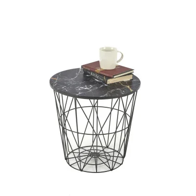 COFFEE TABLE HARISSA B, TOP - BLACK MARBLE, FRAME - BLACK